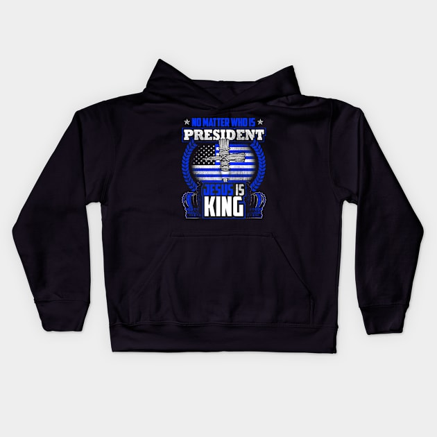 JESUS IS KING Kids Hoodie by autopic